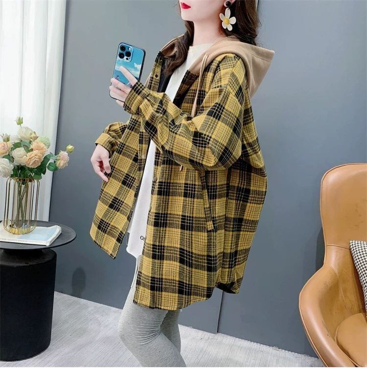 売り切れ必至 カジュアル スタイルアップ効果抜群 チェック柄 2色選択 シャツ E-9711