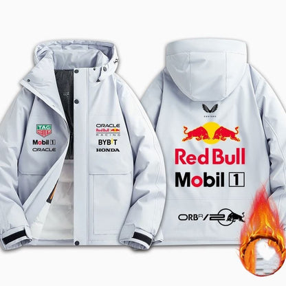 カジュアル  防寒  撥水加工 バックビッグロゴ 男女兼用 3色展開 フード付き中綿ジャケット E-12887