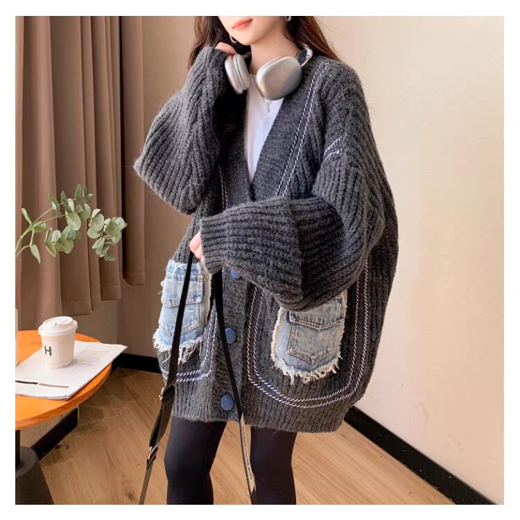 好感度UP 目を奪われる 流行新作 個性的なデザイン 2色選択 ニットトップスE-9721