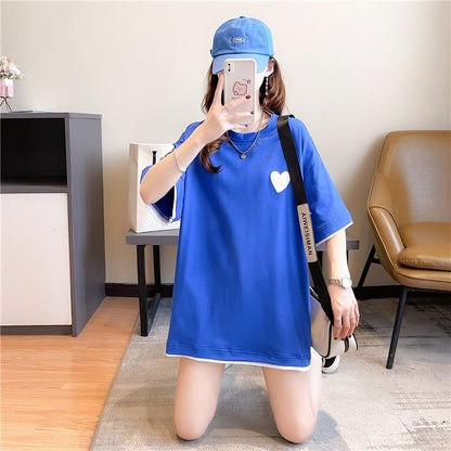 ファッション シンプル 3色選択可 切り替え Tシャツ カットソー＜ins-3070＞