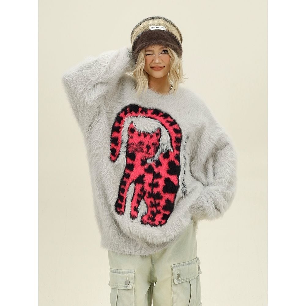 存在感抜群 個性的なデザイン トレンドアイテム 2色選択 ニットセーター 男女兼用E-9758