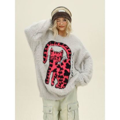 存在感抜群 個性的なデザイン トレンドアイテム 2色選択 ニットセーター 男女兼用E-9758