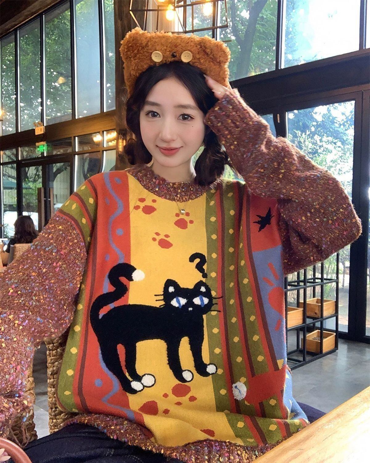 話題沸騰中 大人可愛い 海外トレンド 柔らかくて優しい印象 ニットセーターE-9762