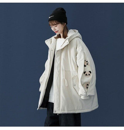 ユニセックス暖かいパンダプリントダウンジャケット  3色 E-5760