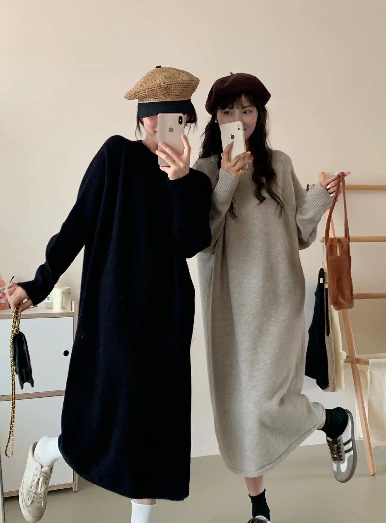 激安セール プラスベルベット ファッション 5色 長袖 ニット セーター E-10382