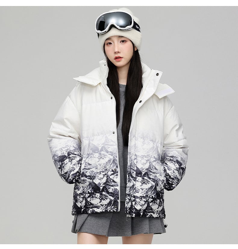 おすすめ  冬服 ダウン  暖かい 撥水加工 グラデーション 男女兼用  ダウンジャケットE-12626