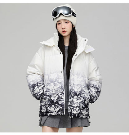 おすすめ  冬服 ダウン  暖かい 撥水加工 グラデーション 男女兼用  ダウンジャケットE-12626