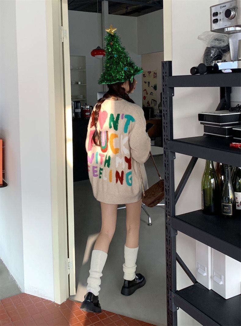 存在感抜群 韓国風ファッション トレンドアイテム カジュアル 3色選択 ニットトップスE-10642