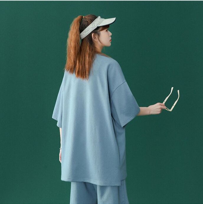 【半額セール】早い者勝ち  男女兼用 半袖Ｔシャツⅹパンツセット全4色E-6549