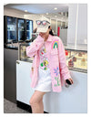 売り切れ必至 韓国風ファッション 上質 アバンギャルド プリント デニム Tシャツ E-9479
