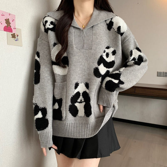 都市ファッショ デザイン オシャレ 海外トレンド 柔らかくて優しい印象 ニットトップスE-9630