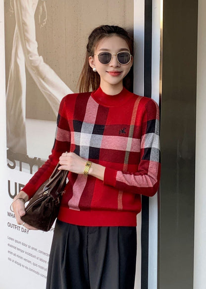 スタイルアップ 海外トレンド 形が綺麗 2色選択 ニットトップスE-9797