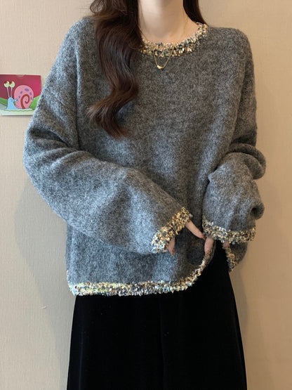 絶対欲しい 個性的なデザイン トレンドアイテム 2色選択 ニットセーター E-12190