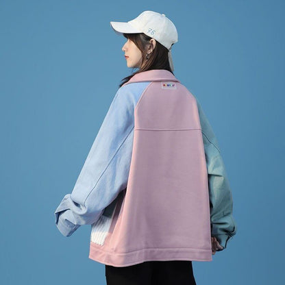 人気商品再入荷 ジャケット 切り替え ゆったりコートE-4971