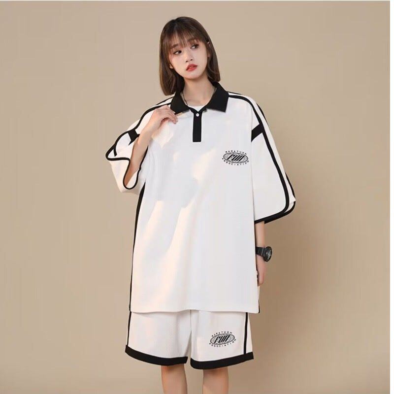 定番シンプル 半袖Ｔシャツⅹパンツセット 絶対流行 男女兼用E-6538