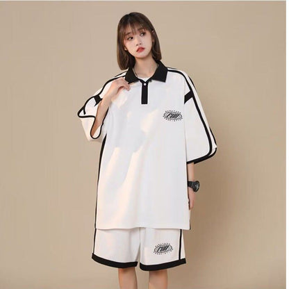 定番シンプル 半袖Ｔシャツⅹパンツセット 絶対流行 男女兼用E-6538