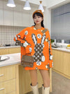 オシャレ度満点 着心地良い ラウンドネック カジュアル パーカーE-10299