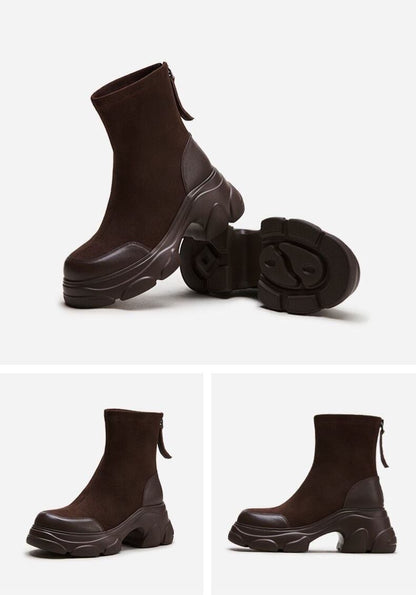 太ヒール スクエアトゥ 美感いっぱい ベルベット ローファー 革靴 2色選択可 シューズE-10386