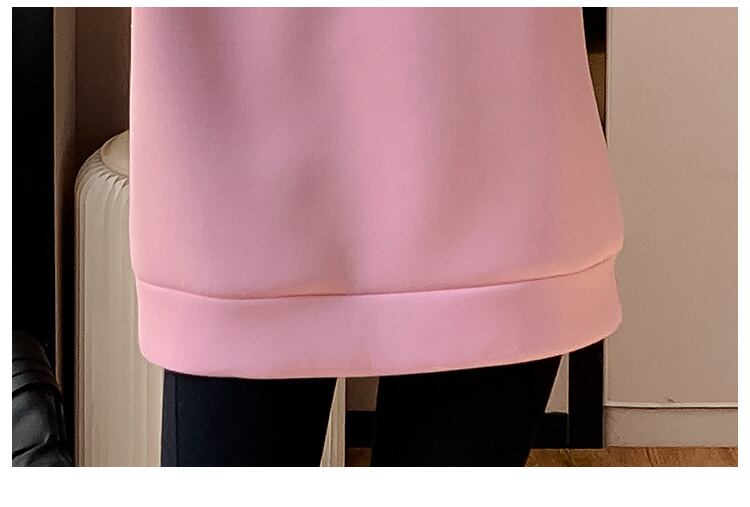 好感度UP レイヤード風 柔らかくて優しい印象 切り替え プラスベルベット 全3色 スウェットE-9809