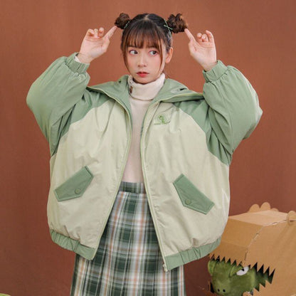 【半額！期間限定！！】大人可愛い スタイルアップ ファッション 2色選択 フード付きジッパーコート E-10037