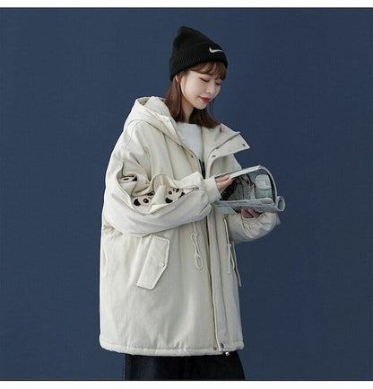 ユニセックス暖かいパンダプリントダウンジャケット  3色 E-5760