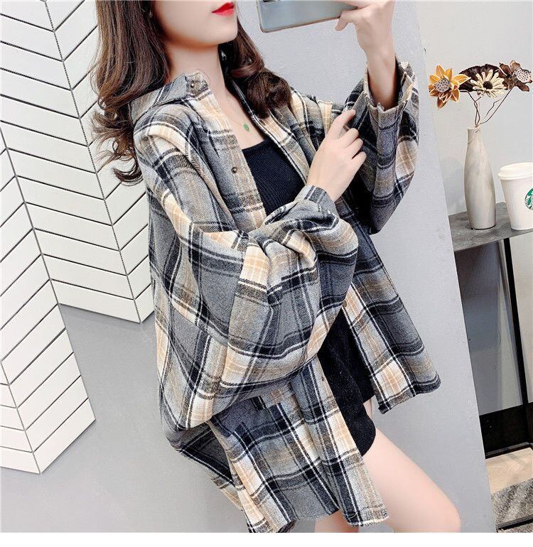 売り切れ必至 カジュアル 柔らかくて優しい印象 チェック柄 3色選択 シャツ E-9689