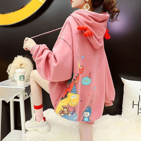【裹起毛】新商品 少女のような可愛らしい雰囲気のファッション 好感度UP 3色 パーカー E-10641