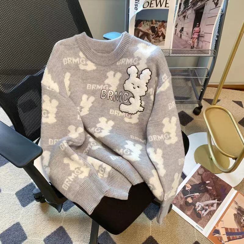 個性的なデザイン トレンドアイテム 2色選択 ニットセーター E-12187