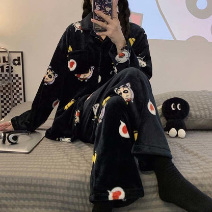 高級感トップス+パンツセット  パジャマ E-6013