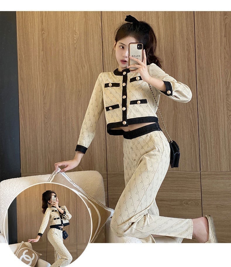 質感のいい おしゃれ度高め 好感度UP 着心地良い トップス+パンツセット E-10853