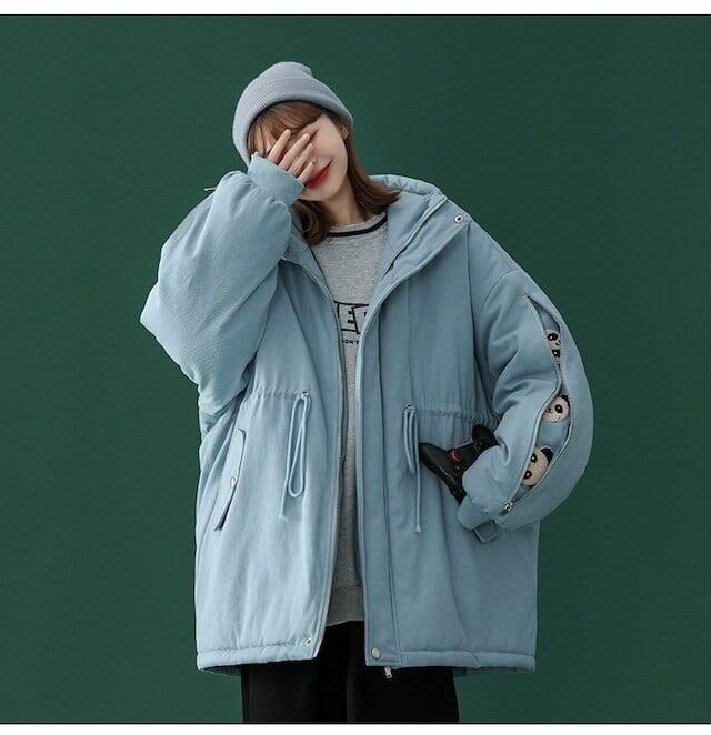 ユニセックス暖かいパンダプリントダウンジャケット  3色 E-5760