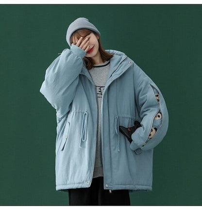 ユニセックス暖かいパンダプリントダウンジャケット  3色 E-5760