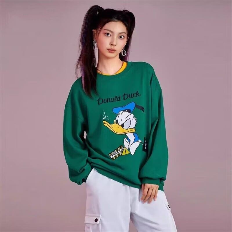 質感のいい   プリントグリーンスウェットE-4184