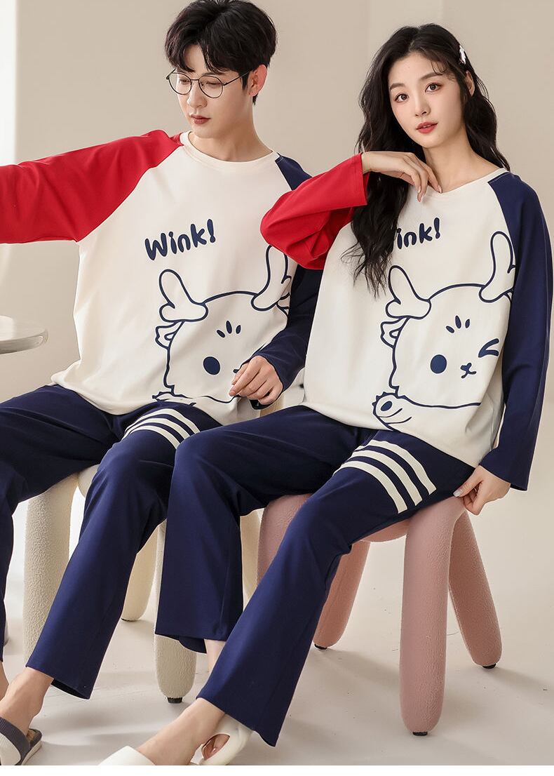 絶対欲しい 肌触り抜群 アクティブも綺麗も叶う キュート カップルパジャマ E-9484