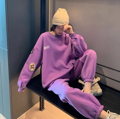 【裏起毛あり】人気爆発 長袖スウェットXパンツ 厚手 セットアップ全2色E-4712