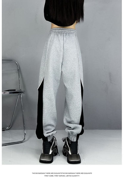 大人可愛い 個性的なデザイン スタイルアップ 2色 ジョガーパンツ E-10763