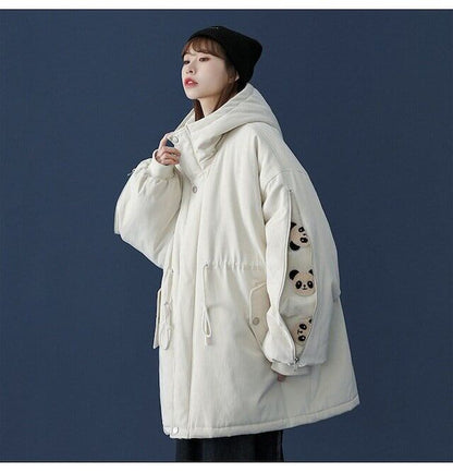 ユニセックス暖かいパンダプリントダウンジャケット  3色 E-5760