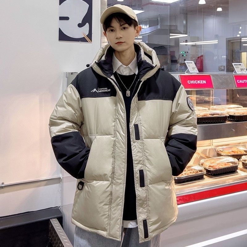 激安販売中 冬服 ダウン  暖かい 撥水加工 ペアコーデ 切り替え配色 男女兼用 4色展開 ダウンジャケットE-12636