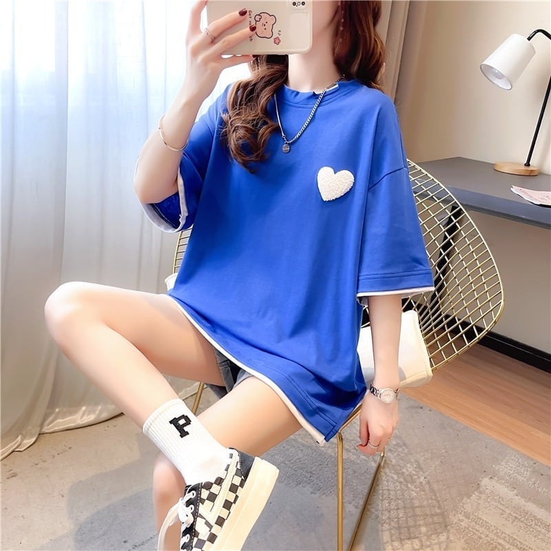 ファッション シンプル 3色選択可 切り替え Tシャツ カットソー＜ins-3070＞