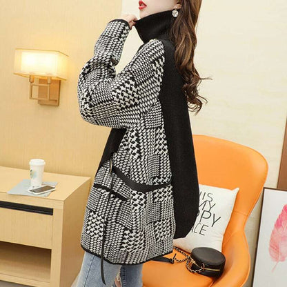 個性的なデザイン お洒落 一目惚れ 切り替え セーターE-3738