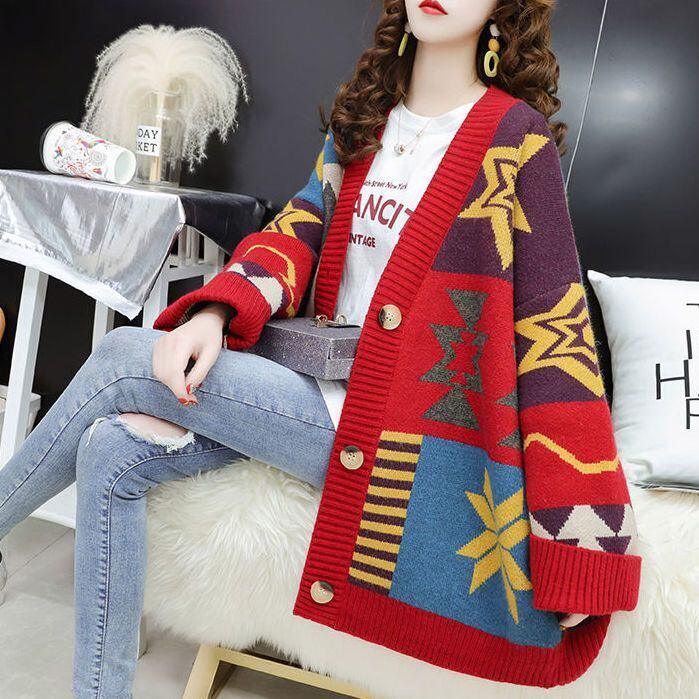 【半額！期間限定！！】好感度UP   ゆったりとした怠惰なセーターコートE-5174