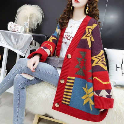 【半額！期間限定！！】好感度UP   ゆったりとした怠惰なセーターコートE-5174