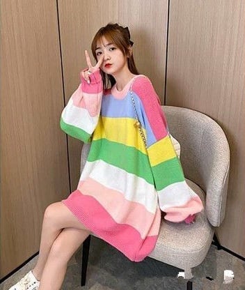 絶対流行 ラウンドネック オシャレ度満点 長袖 ニット セーターE-10097