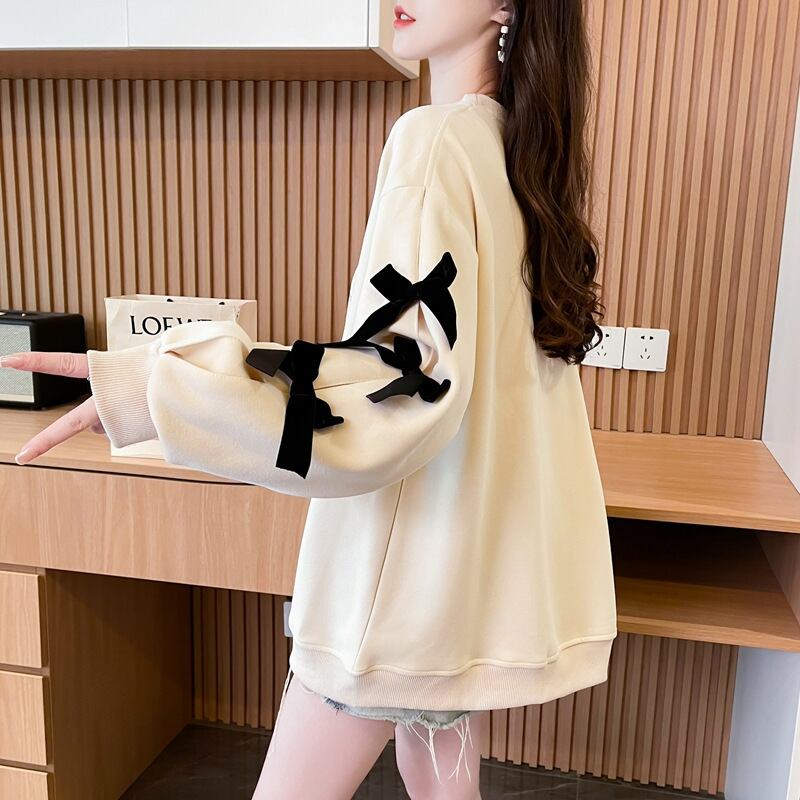 目を奪われる キュート 美人度アップ リボン 全2色 パーカーE-9631