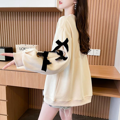 目を奪われる キュート 美人度アップ リボン 全2色 パーカーE-9631