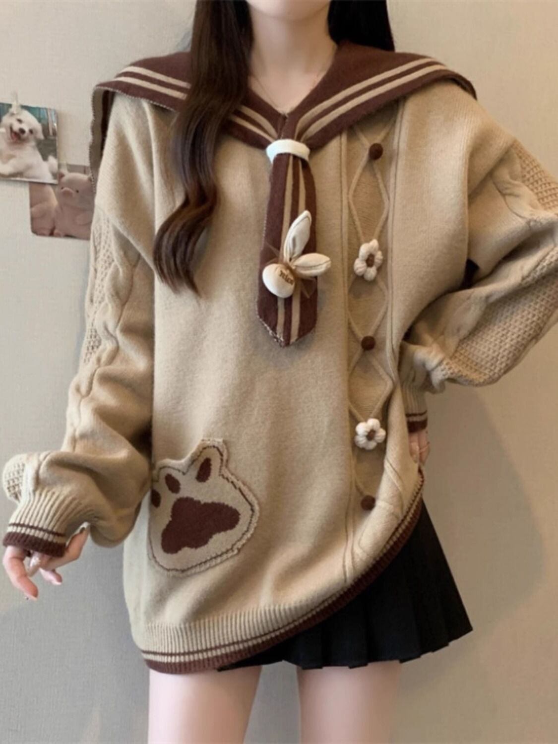 話題沸騰中 スタイルアップ アクティブも綺麗も叶う 切り替え 2色選択ニットトップスE-9877