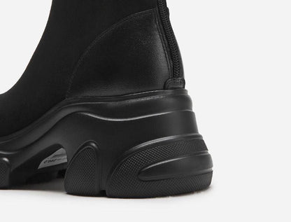 太ヒール スクエアトゥ 美感いっぱい ベルベット ローファー 革靴 2色選択可 シューズE-10386