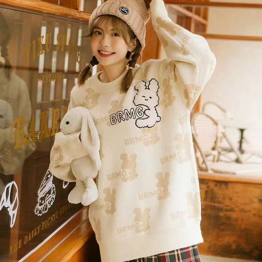 個性的なデザイン トレンドアイテム 2色選択 ニットセーター E-12187