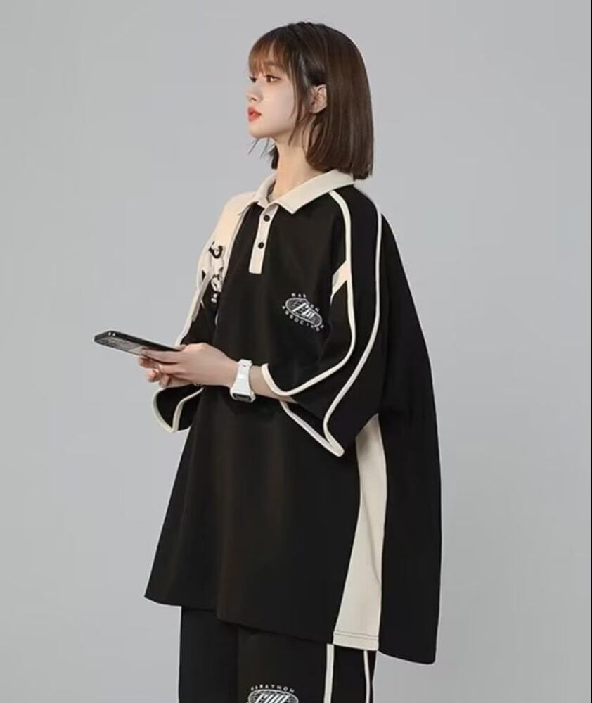 定番シンプル 半袖Ｔシャツⅹパンツセット 絶対流行 男女兼用E-6538