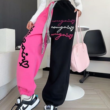 着?せ刺?ロゴ裏起毛ジョガーパンツ全3色E-4491